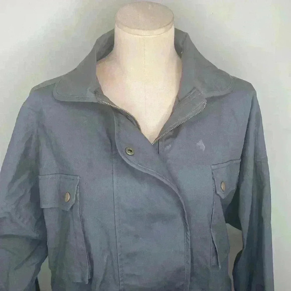 Anthropologie Mare Mare Puff Sleeve Utility Jacket Dark Gray Size Medium - Picture 5 of 9